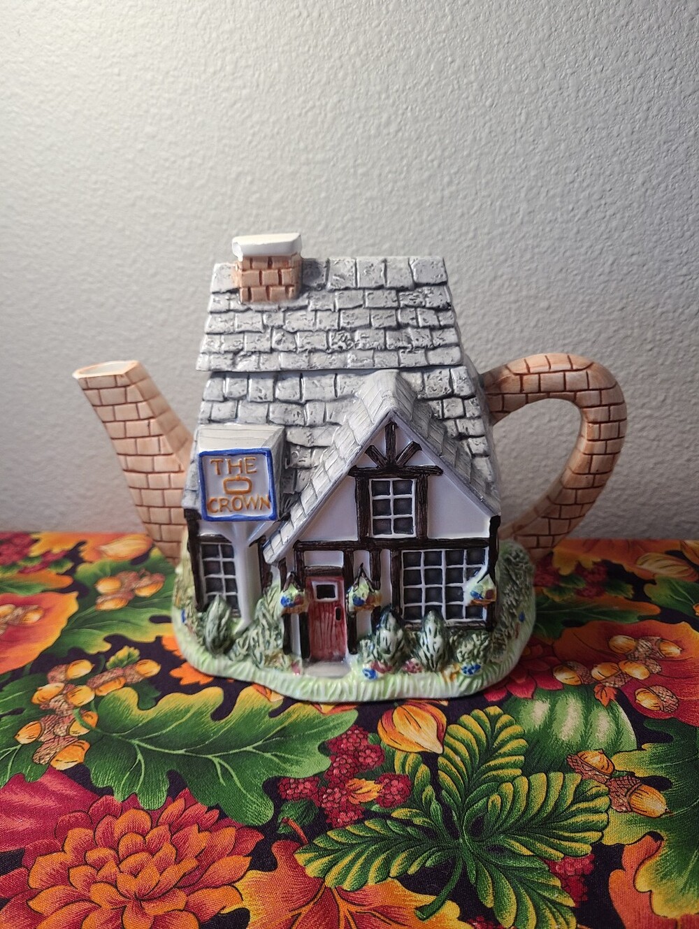 Annie Rowe The Crown Cottage Teapot House Teapot Collectible Whimsical Decor